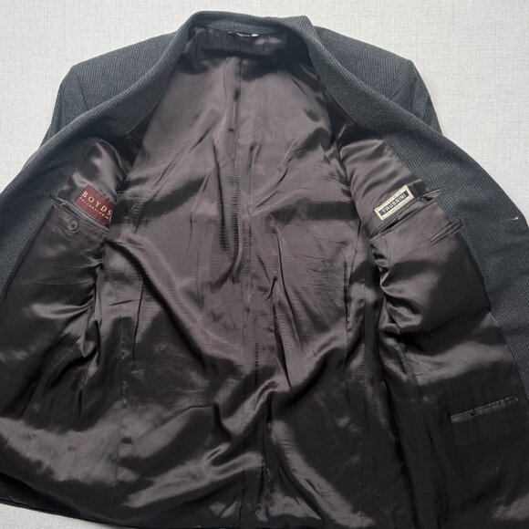 VTG Trussini Suit Set Linea Nuova Wool Blend Gray Pinstripe Two Piece Mens 52 6L - Picture 5 of 14